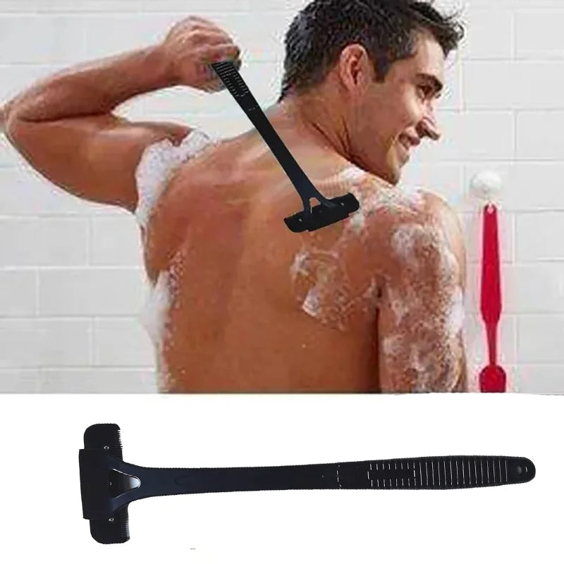 Maquinilla de afeitar para hombre, máquina de afeitar para la espalda, afeitadora de pelo de seguridad con mango largo, recortadora plegable, herramienta de afeitar para quitar el cuerpo y las piernas