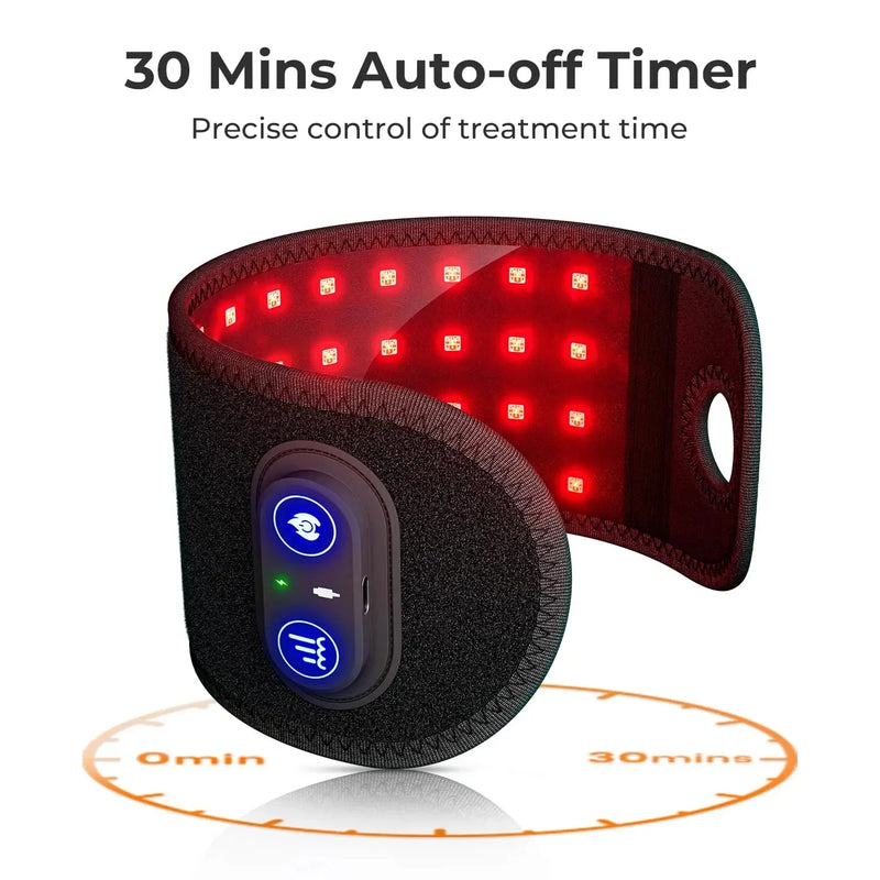 Muñequera deportiva para terapia de luz roja, soporte para muñeca, masajeador de mano, 660nm, 850nm, luces LED