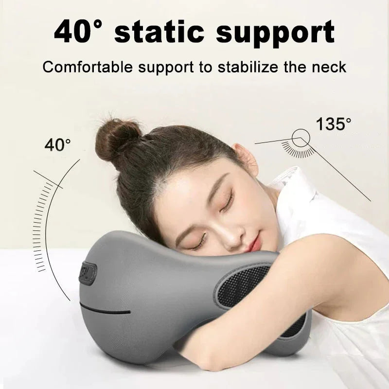 Almohada multifunción con núcleo de esponja en forma de U para el cuello, cojín de viaje suave de rebote lento para dormir, masaje de salud Cervical y siesta