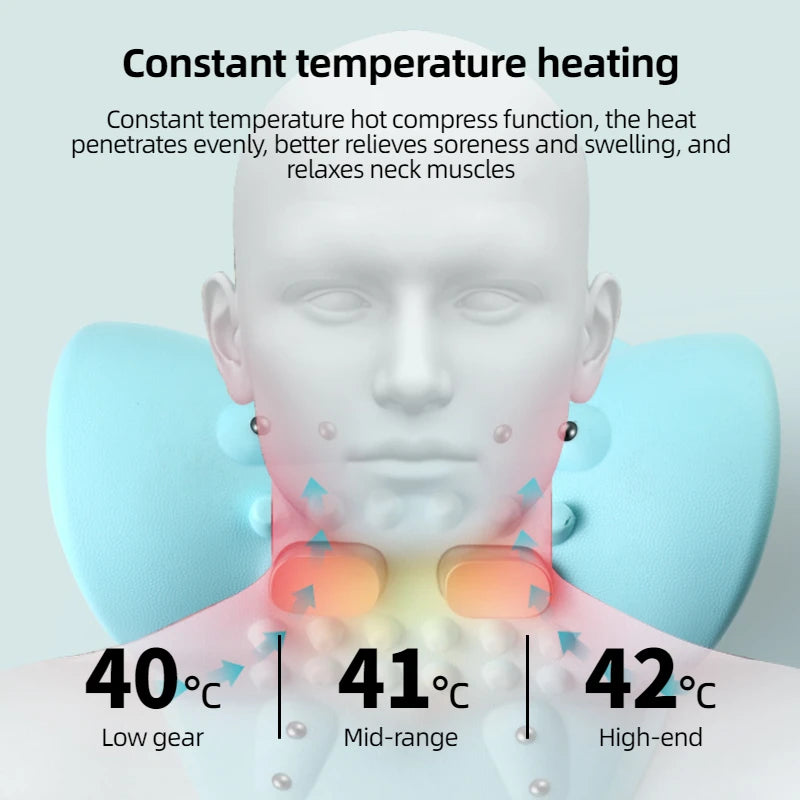 Camilla eléctrica para cuello, tracción Cervical de pulso, relajación, calefacción, quiropráctica Cervical, almohada de tracción, masaje de acupuntura para cabeza y cuello