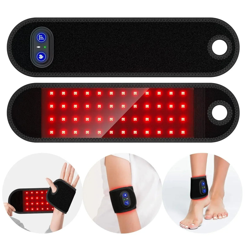 Muñequera deportiva para terapia de luz roja, soporte para muñeca, masajeador de mano, 660nm, 850nm, luces LED